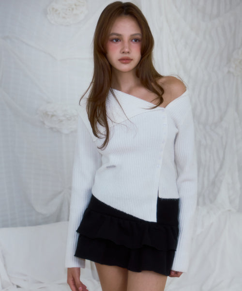 Cancan Sweat Mini Skirt [Black]