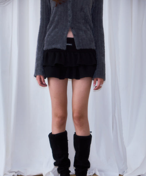 Cancan Sweat Mini Skirt [Black]