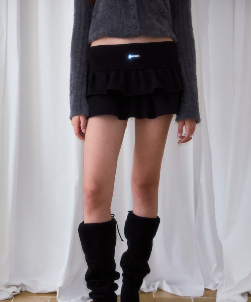 Cancan Sweat Mini Skirt [Black]