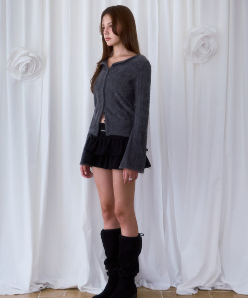 Cancan Sweat Mini Skirt [Black]