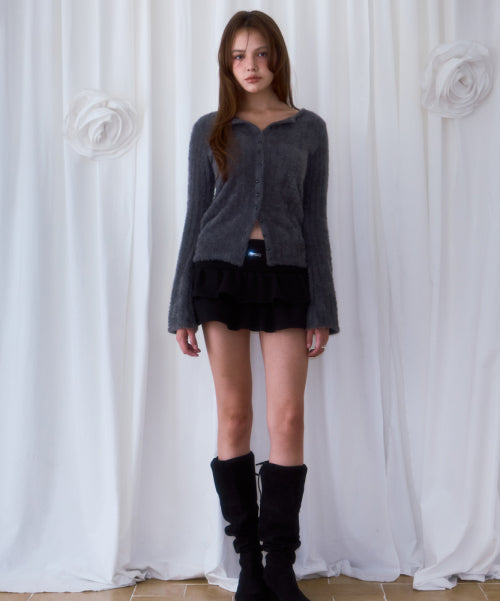 Cancan Sweat Mini Skirt [Black]