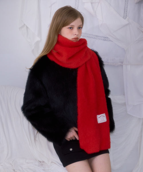 Cozy Fur Muffler [Red]