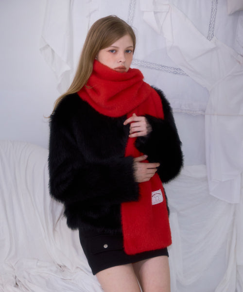 Cozy Fur Muffler [Red]