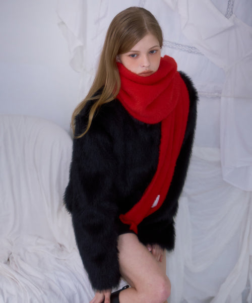 Cozy Fur Muffler [Red]