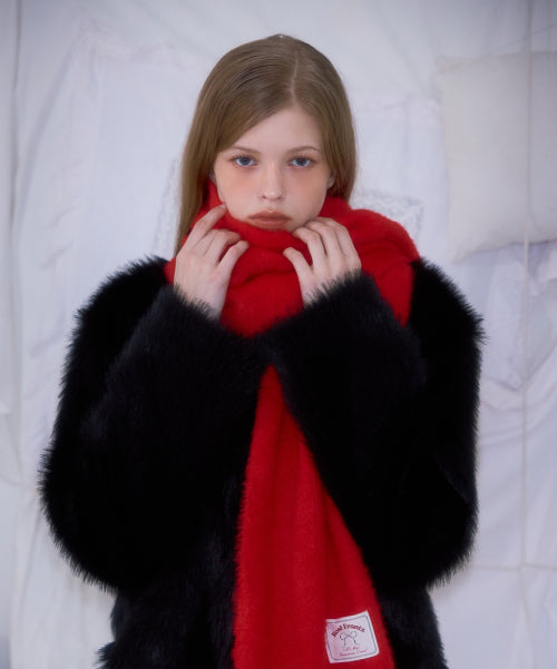 Cozy Fur Muffler [Red]
