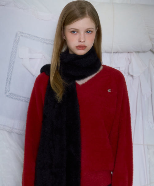 Cozy Fur Muffler [Black]