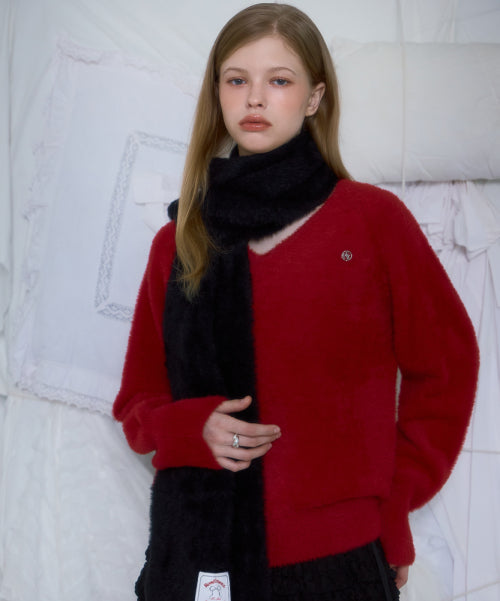 Cozy Fur Muffler [Black]