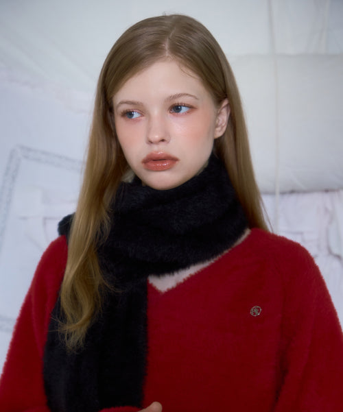 Cozy Fur Muffler [Black]