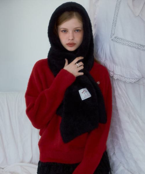 Cozy Fur Muffler [Black]