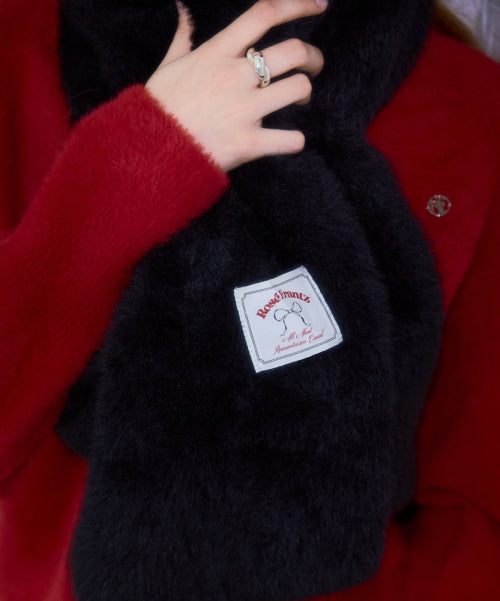 Cozy Fur Muffler [Black]