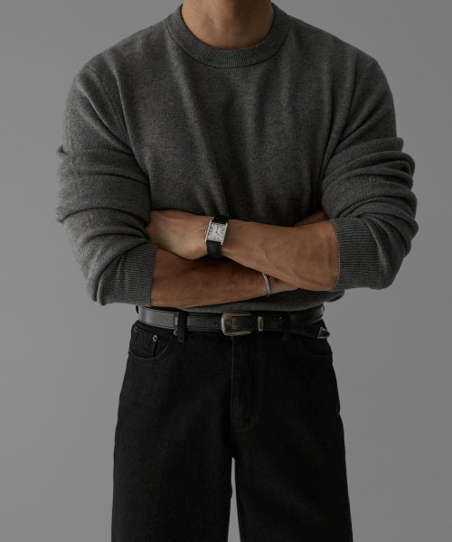 SOFT DOUBLE ROUND KNIT [GRAY]