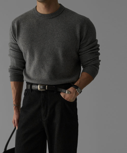 SOFT DOUBLE ROUND KNIT [GRAY]