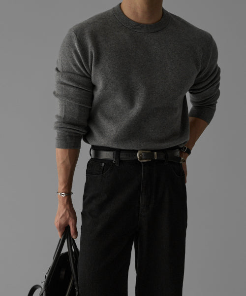 SOFT DOUBLE ROUND KNIT [GRAY]