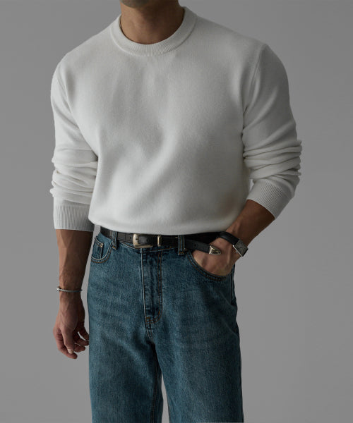 SOFT DOUBLE ROUND KNIT [IVORY]