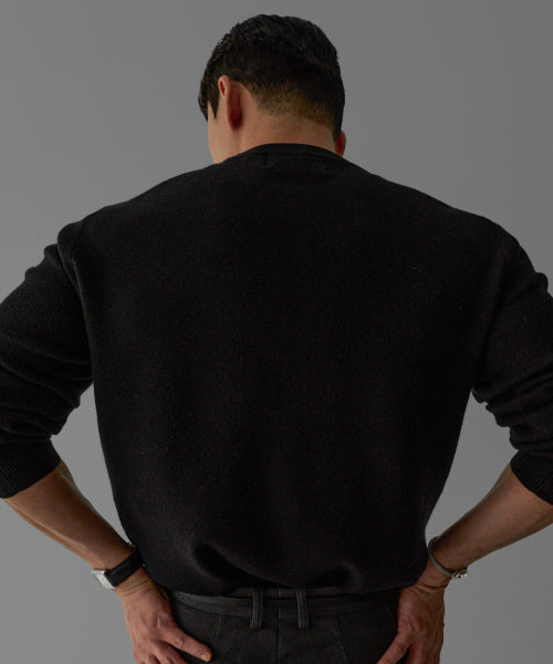 SOFT DOUBLE ROUND KNIT [BLACK]