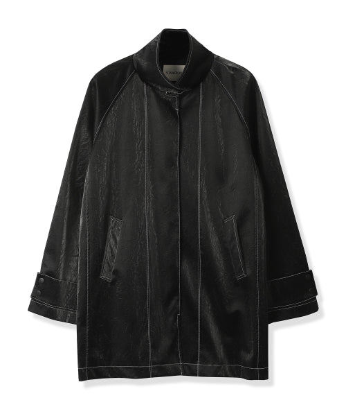 Angti Art Leather McCoat BLACK X WHITE
