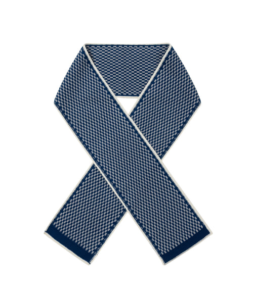 Check Weave Muffler Navy
