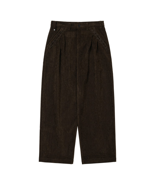 Two Tuck Corduroy Pants Brown