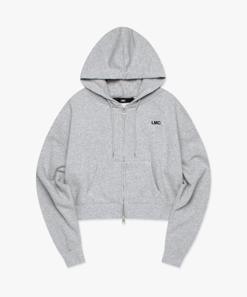 WM OG CROPPED ZIP-UP HOODIE heather gray