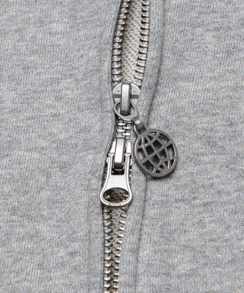 WM OG CROPPED ZIP-UP HOODIE heather gray