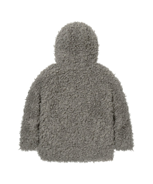 Shearling Fur Hoodie Grey