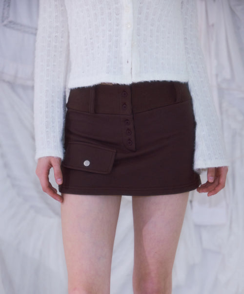 Pocket Mini Skirt [Brown]