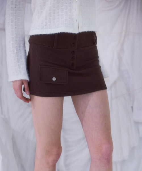 Pocket Mini Skirt [Brown]