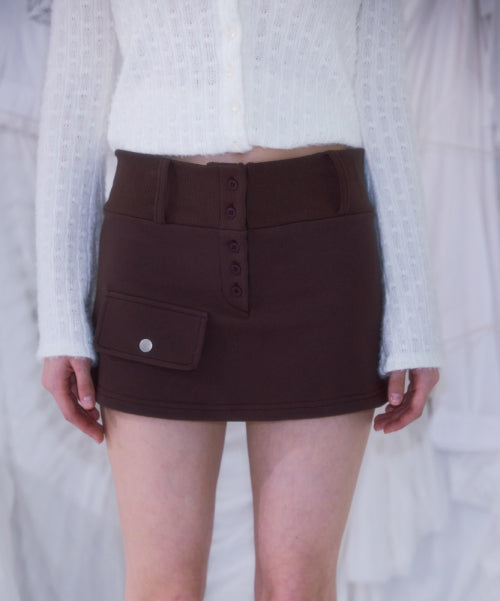 Pocket Mini Skirt [Brown]