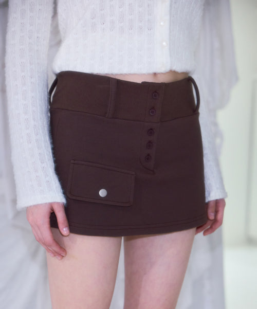 Pocket Mini Skirt [Brown]