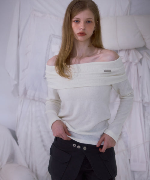 Skirt Layered Bootcut Pants [Charcoal]