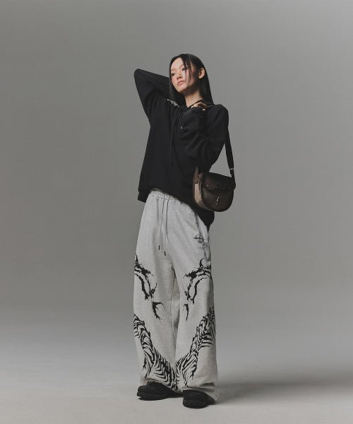 Snake Bone Sweat Pants - Light Grey