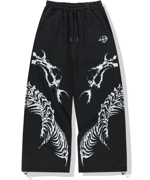 Snake Bone Sweat Pants - Black