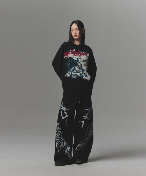 Snake Bone Sweat Pants - Black