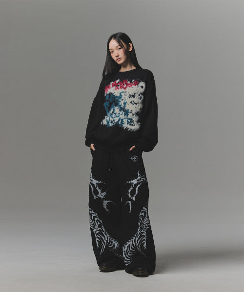 Snake Bone Sweat Pants - Black