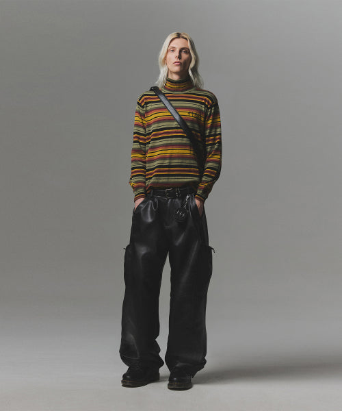 Big Pocket One Tuck Cargo Pants - Black