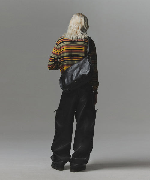 Big Pocket One Tuck Cargo Pants - Black