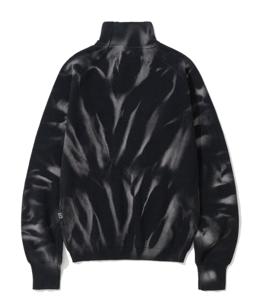 Tie Dye Turtle Neck Sweater - Black