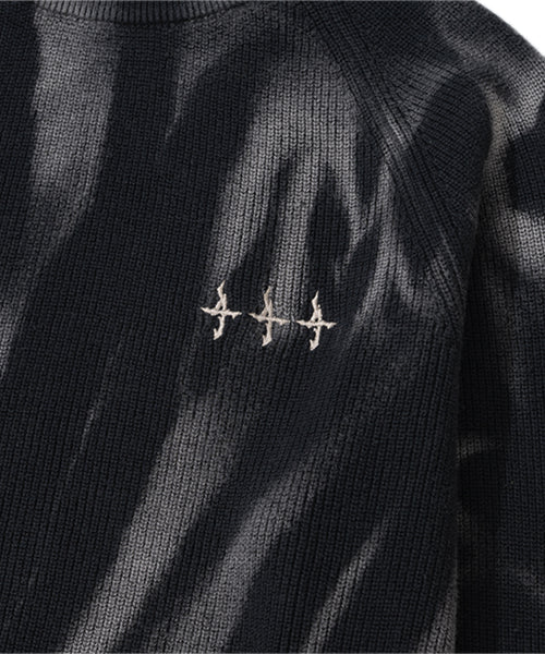 Tie Dye Turtle Neck Sweater - Black