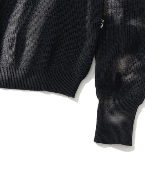 Tie Dye Turtle Neck Sweater - Black