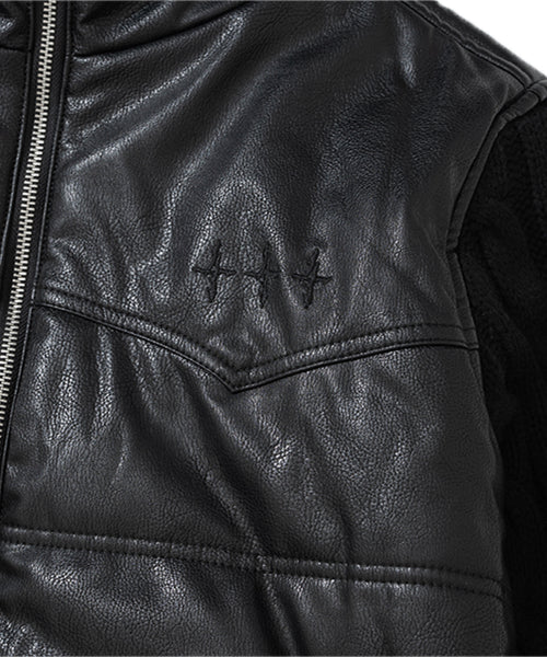 Knit Sleeve Puffer Jacket - Black