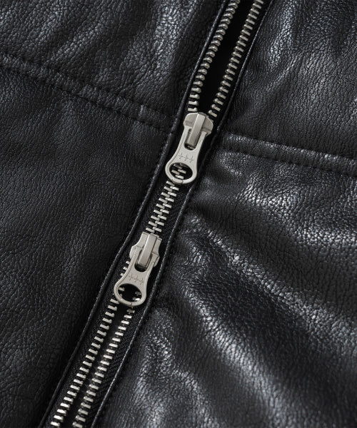 Knit Sleeve Puffer Jacket - Black
