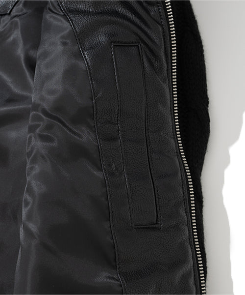 Knit Sleeve Puffer Jacket - Black