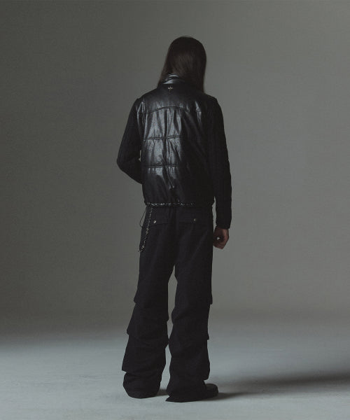 Knit Sleeve Puffer Jacket - Black