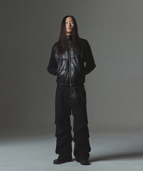 Knit Sleeve Puffer Jacket - Black