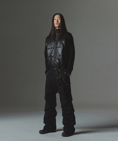 Knit Sleeve Puffer Jacket - Black