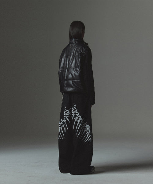 Knit Sleeve Puffer Jacket - Black