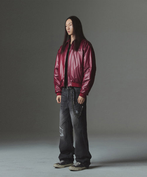 2 Crossed Viper Bomber Jacket - Red