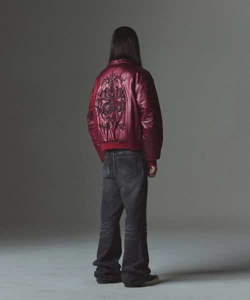 2 Crossed Viper Bomber Jacket - Red