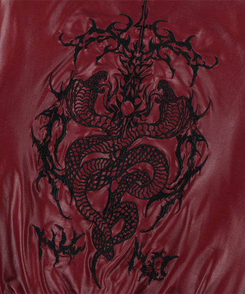 2 Crossed Viper Bomber Jacket - Red
