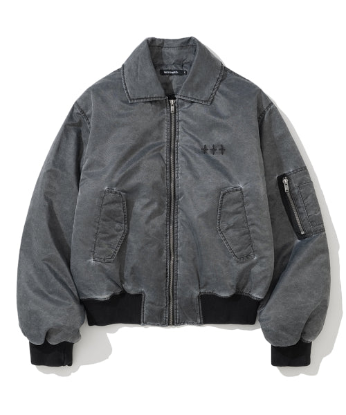 Chasm Eyes Washed MA-1 Jacket - Black